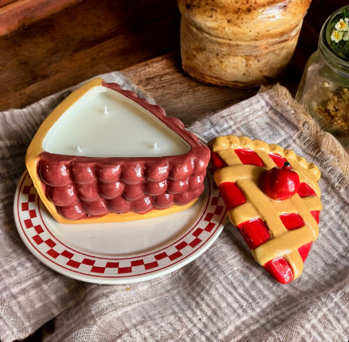 Pie with lid on a plate