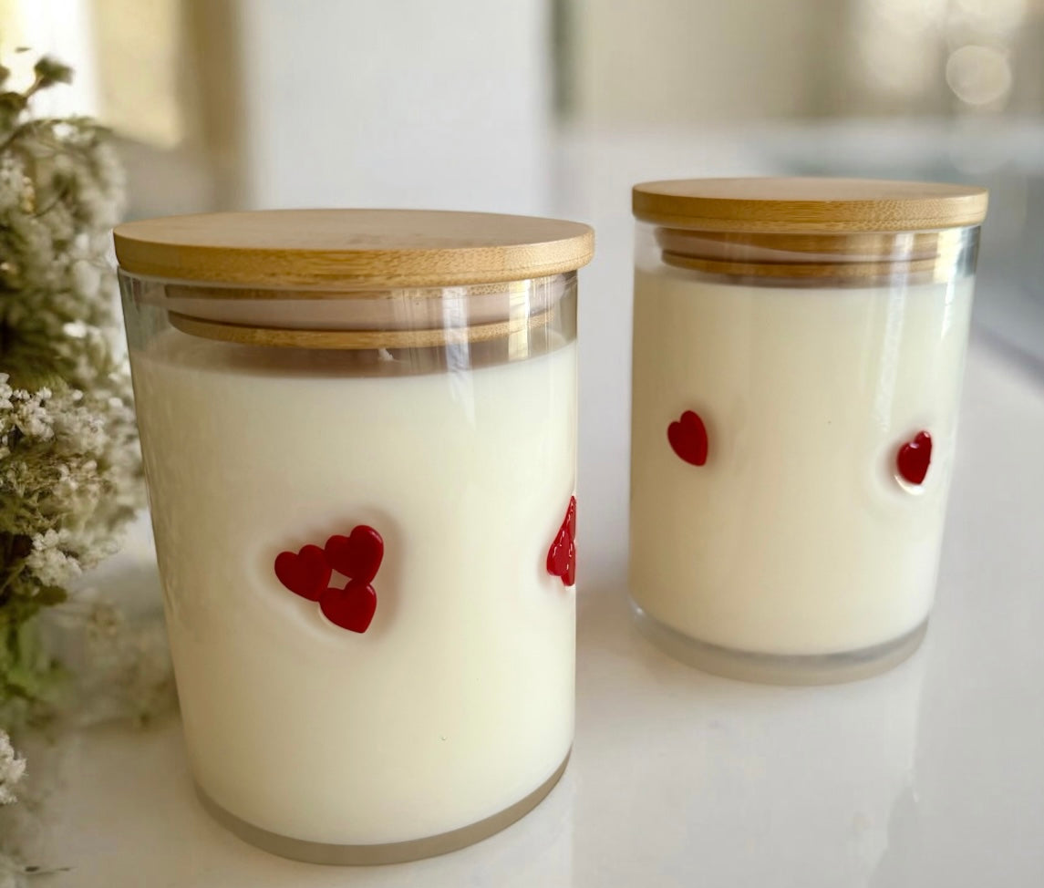 Two-wicks hearts jar candle
