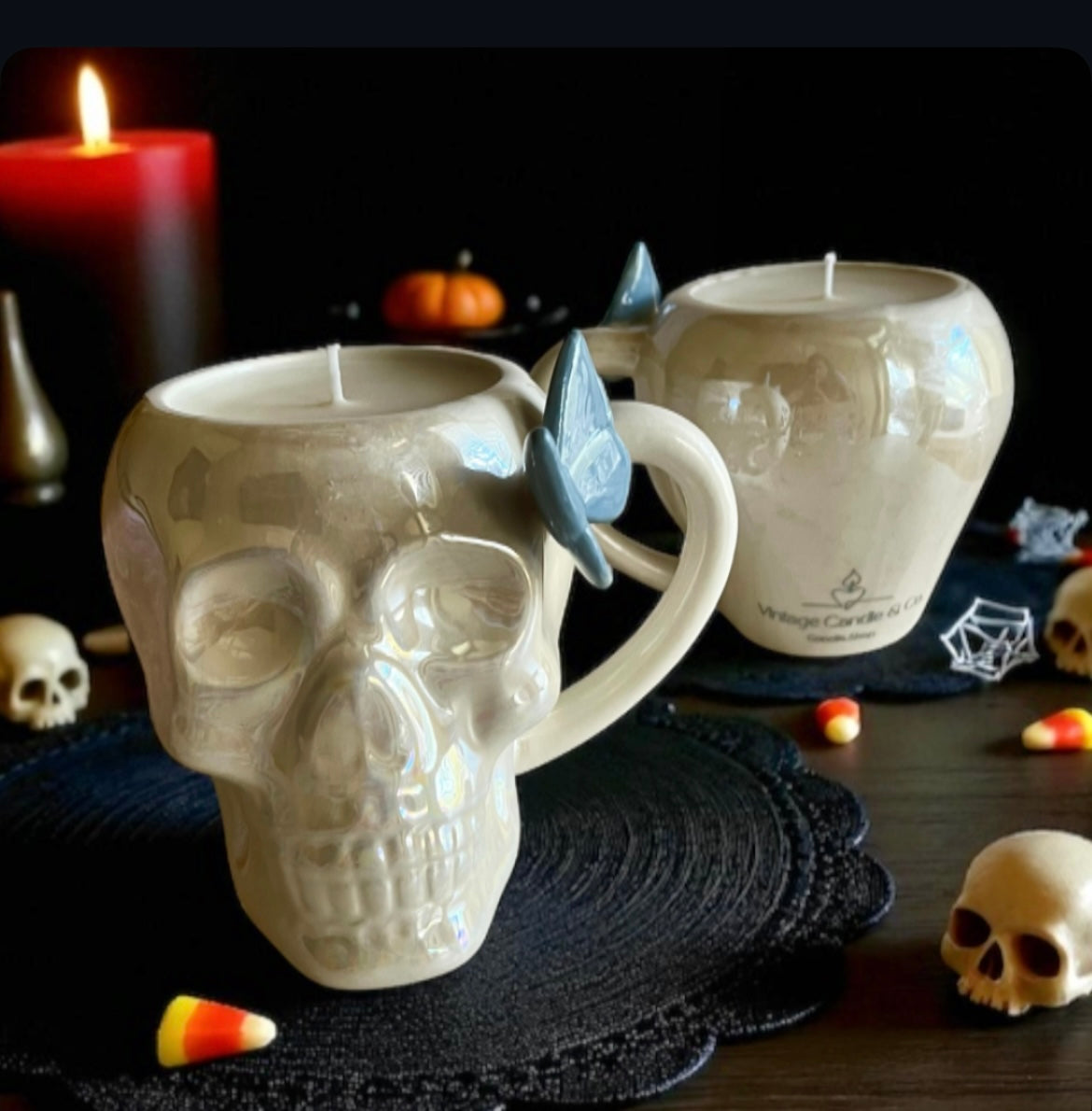 Skull with butterfly