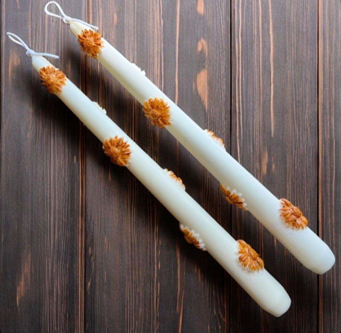Taper flower set of 2 candles