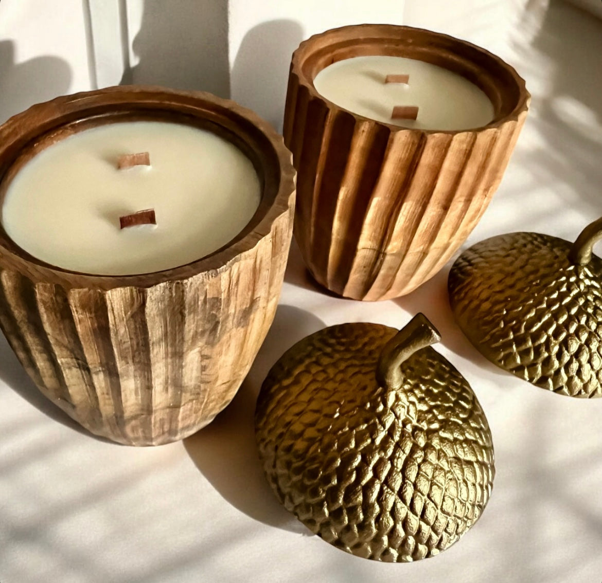 Wooden acorn with lid