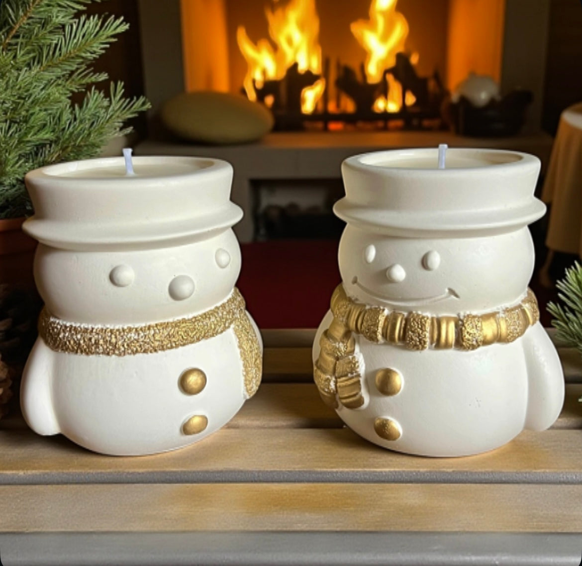 Snowman set (2 candles)