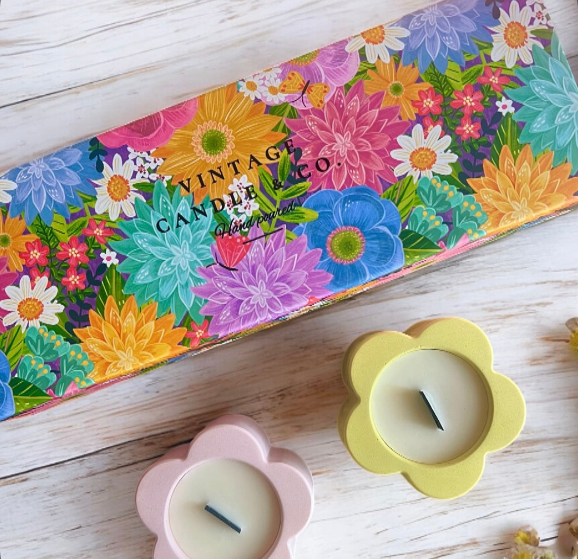 Spring Flower Candle Trio (3 candles)