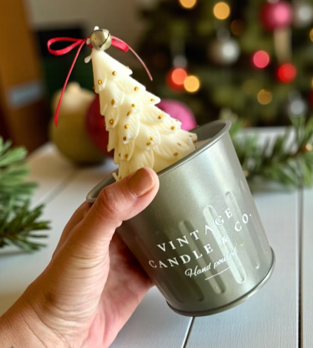 White and golden Christmas tree