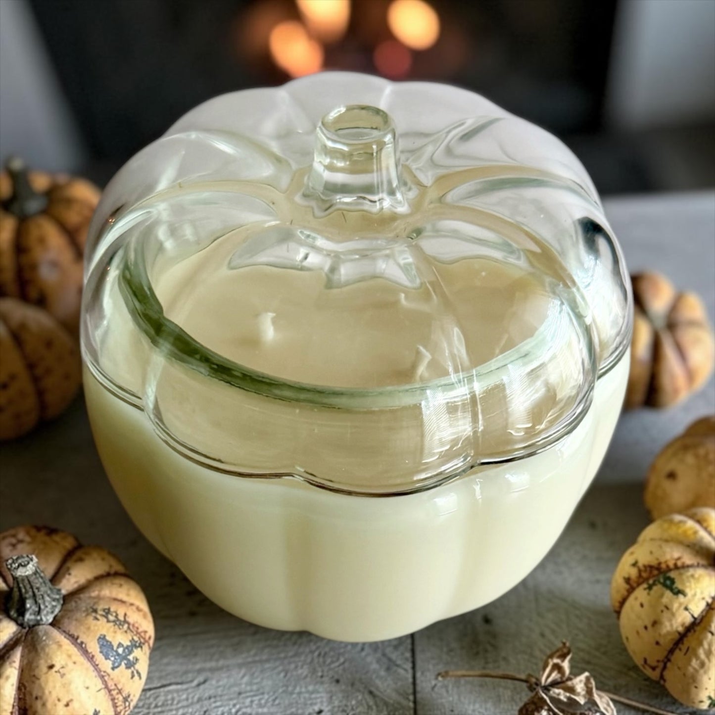 Large glass pumpkin with lid