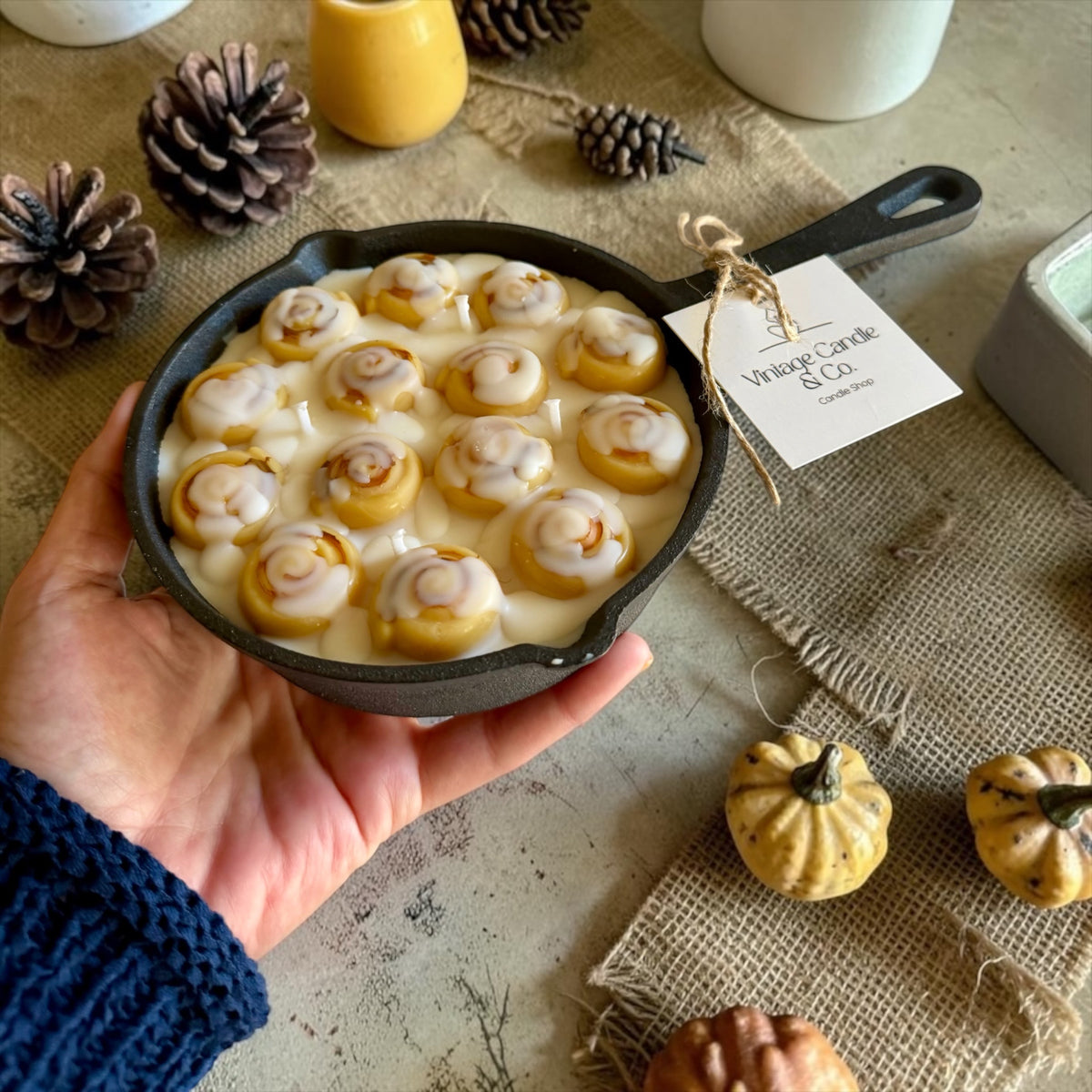 Cinnamon buns in a pan