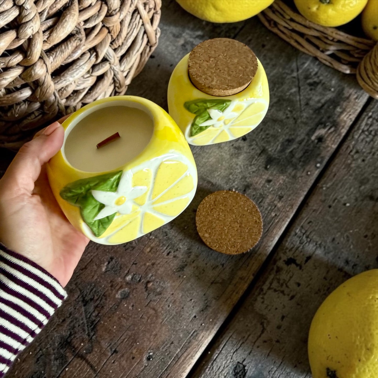 Lemon with cork lid