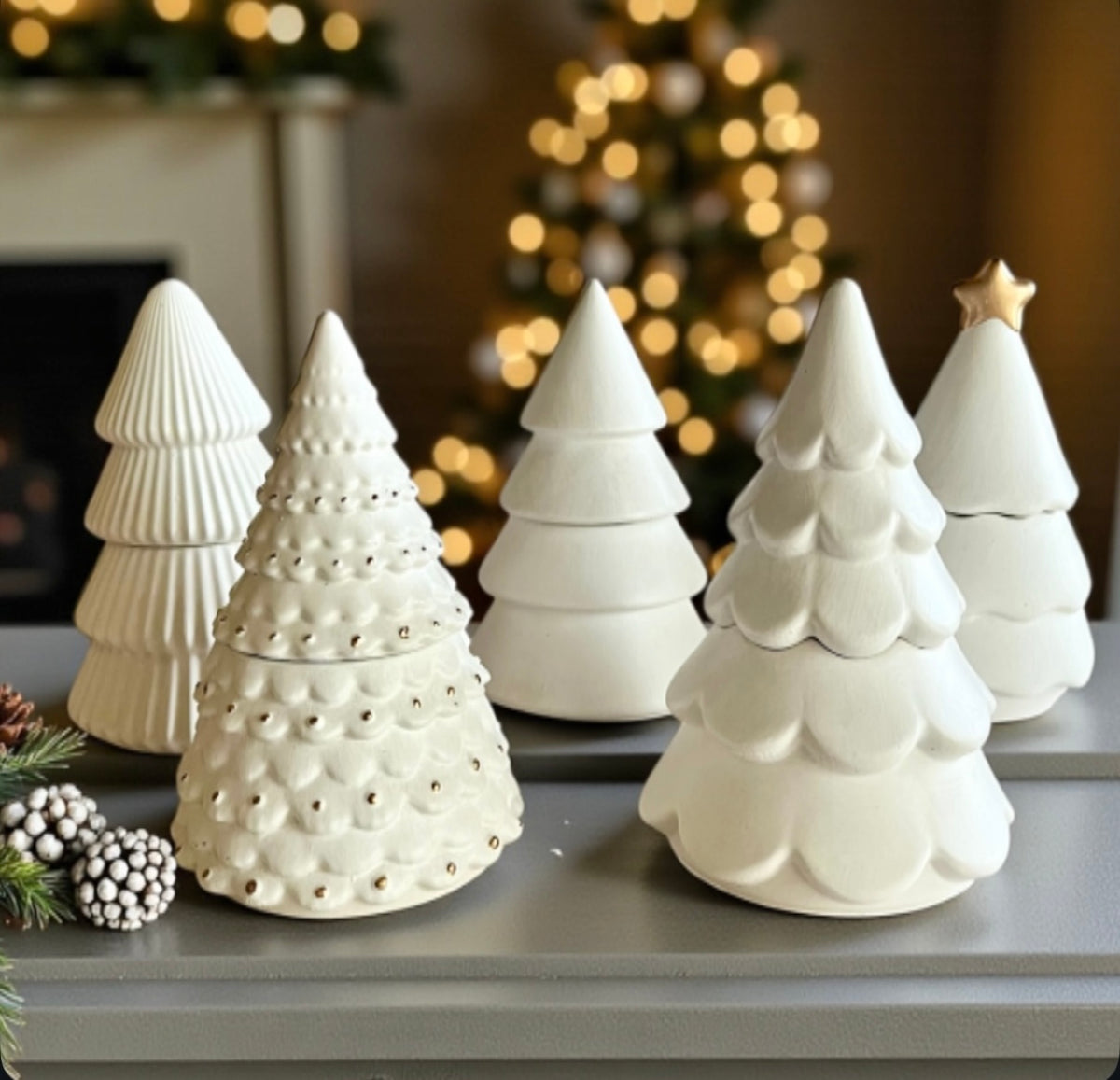 Handmade Christmas tree with lid