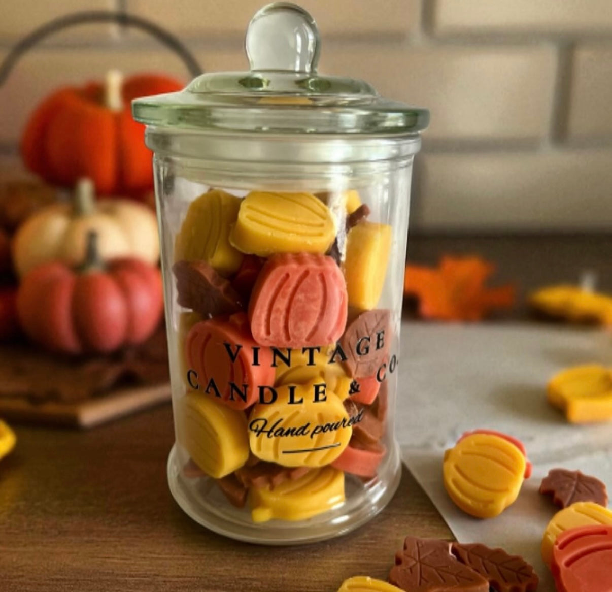 Fall wax melts in a jar