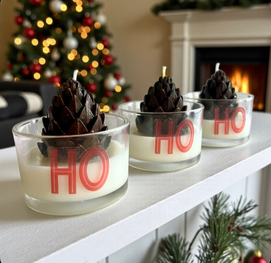 HO HO HO (set of 3 candles)