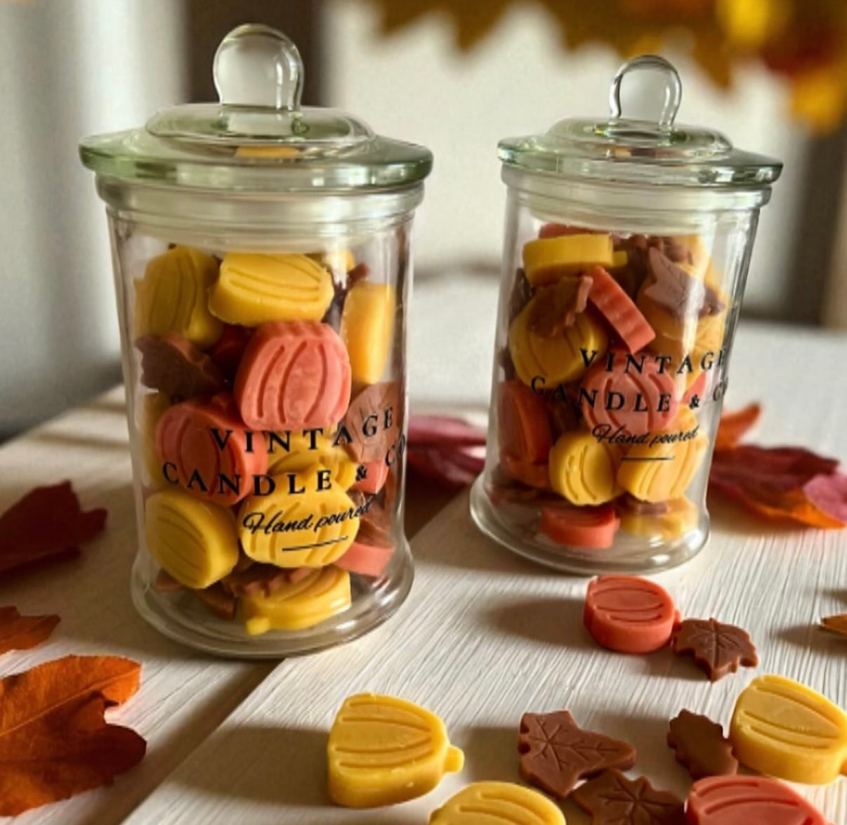 Fall wax melts in a jar