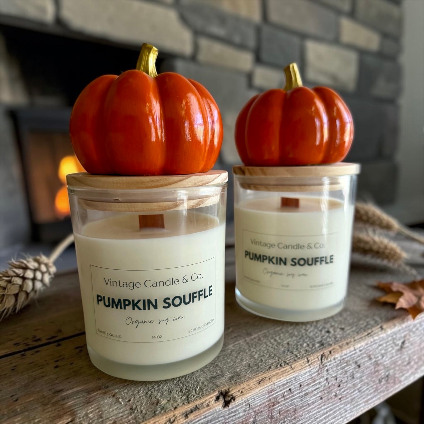 Pumpkin lid candle