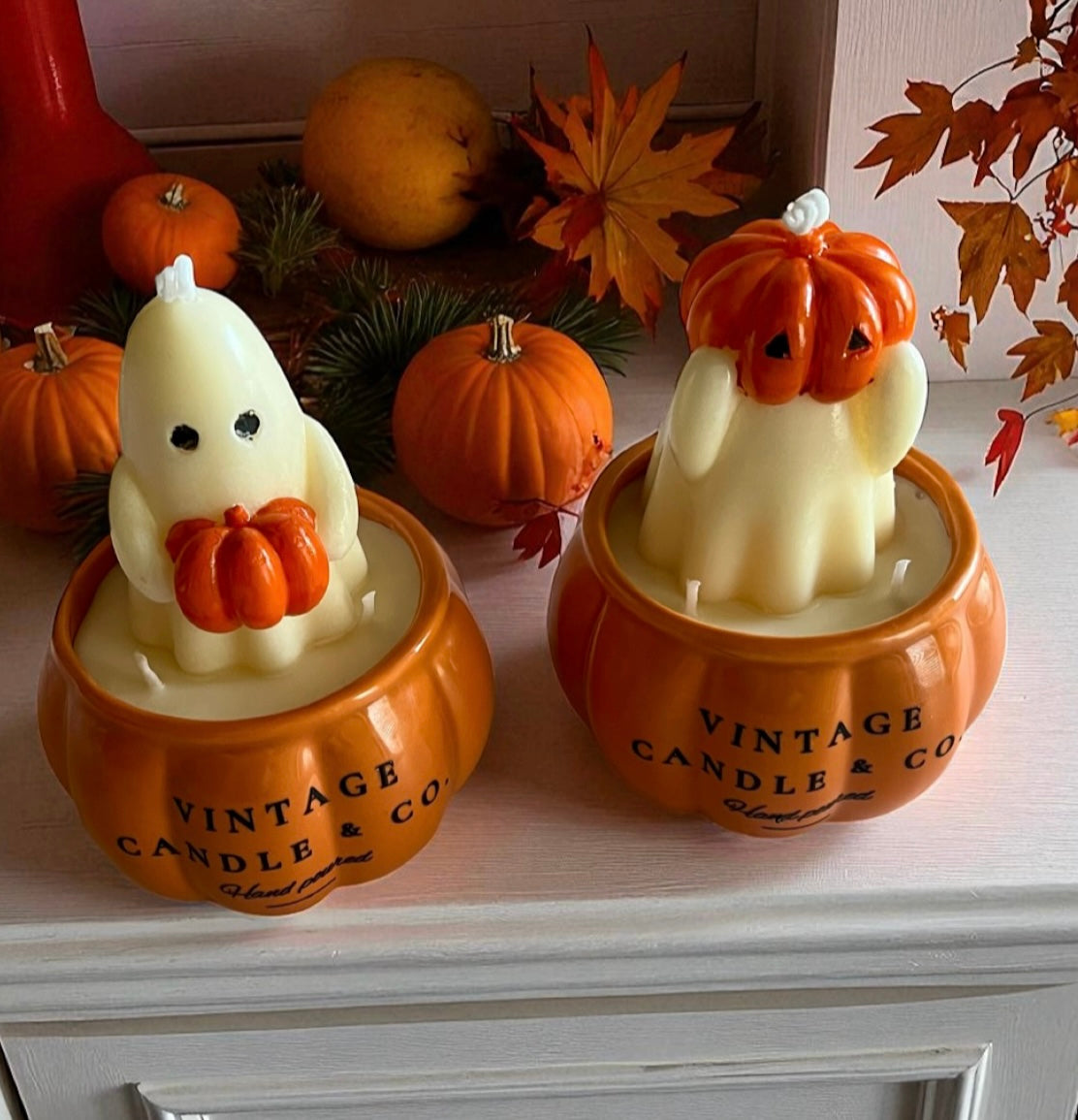 Ghost in a pumpkin duo