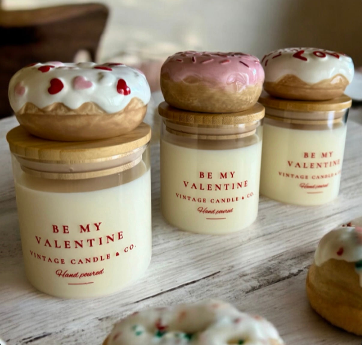 Valentine”s donut candle