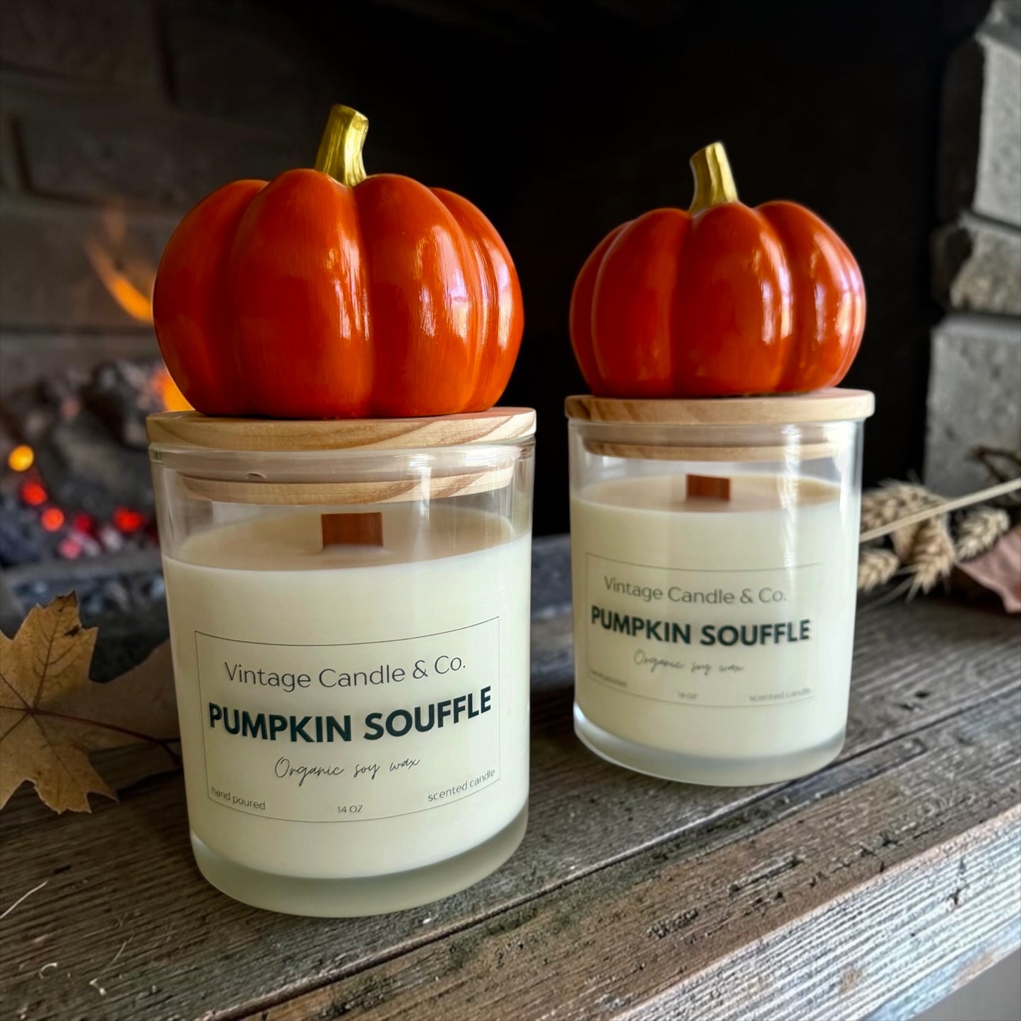 Pumpkin lid candle