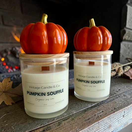 Pumpkin lid candle