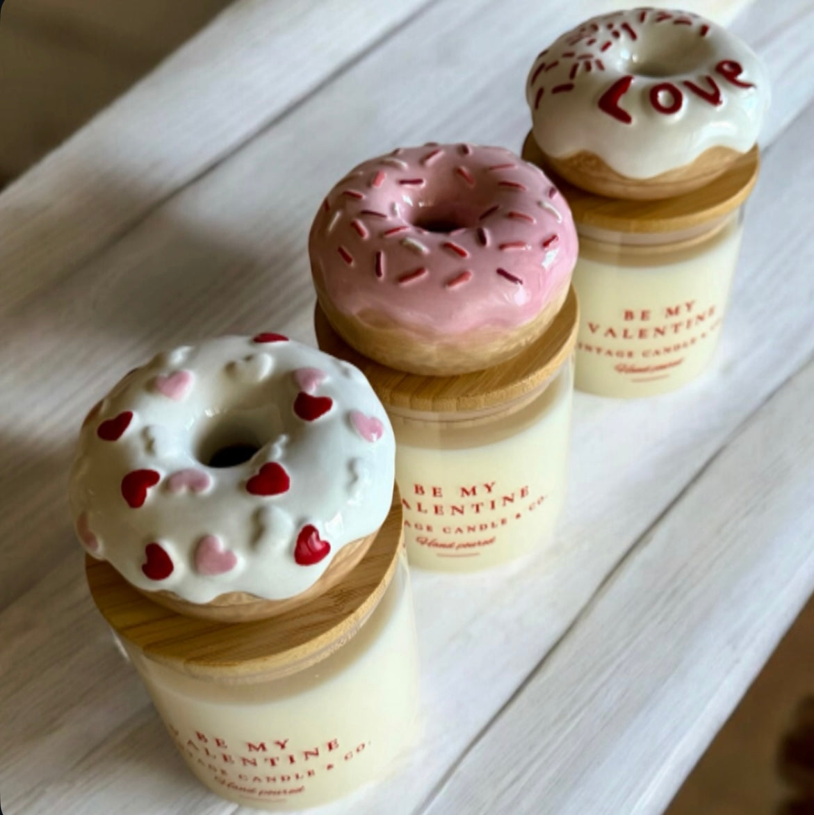 Valentine”s donut candle
