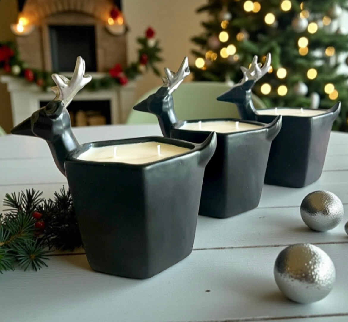 Black and silver deer