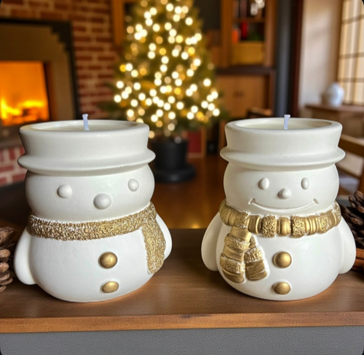 Snowman set (2 candles)