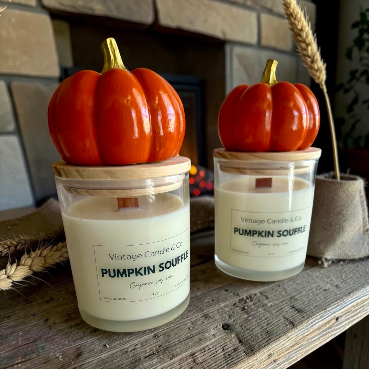 Pumpkin lid candle