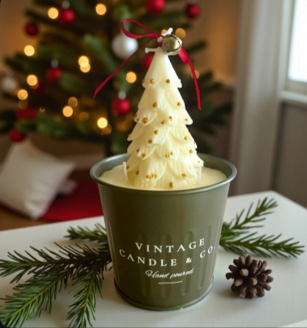 White and golden Christmas tree