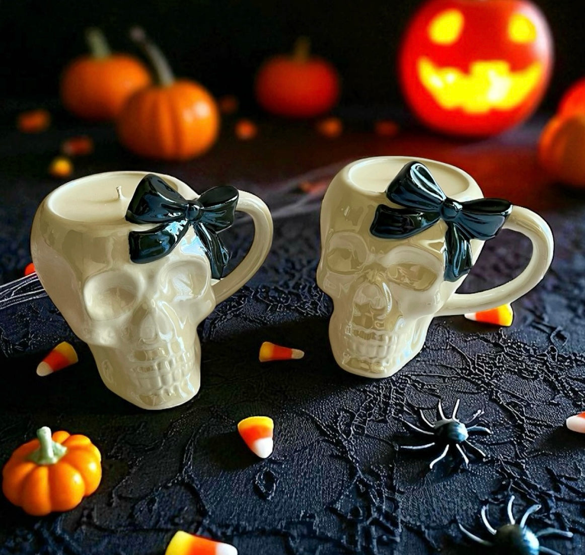 Skull with ribbon