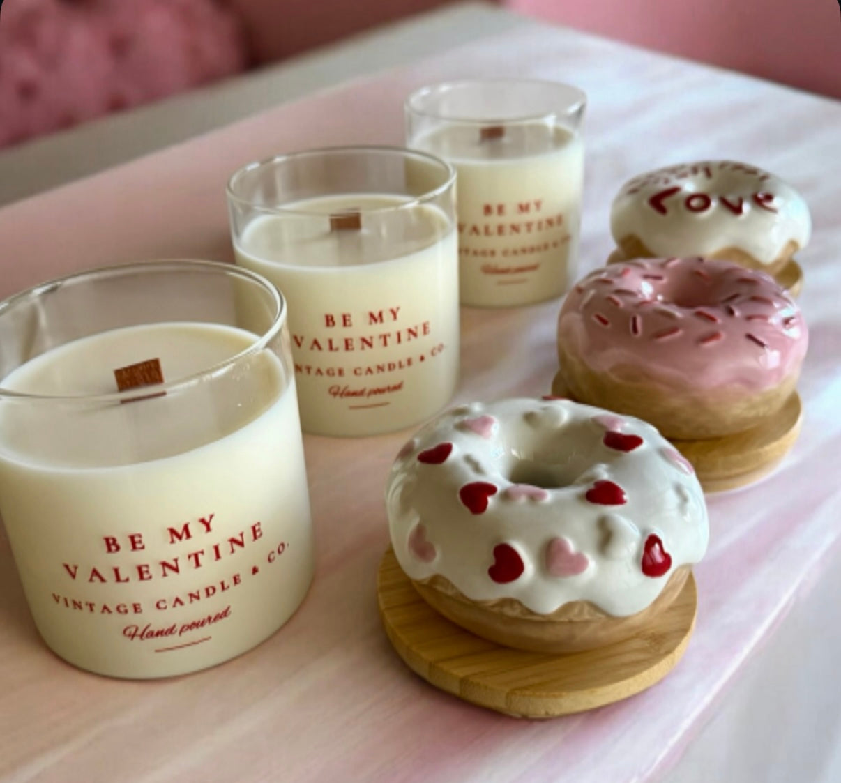 Valentine”s donut candle
