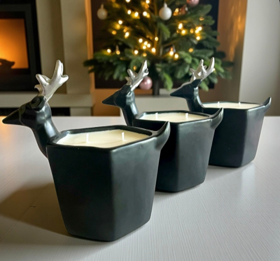 Black and silver deer