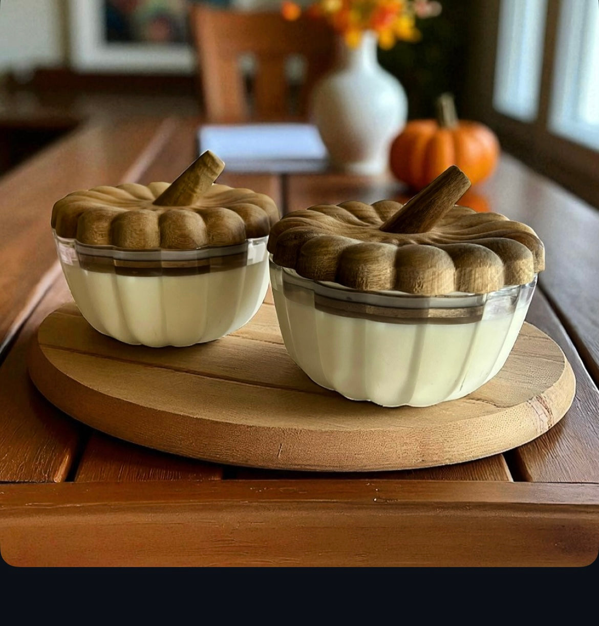 Large pumpkin with wooden lid