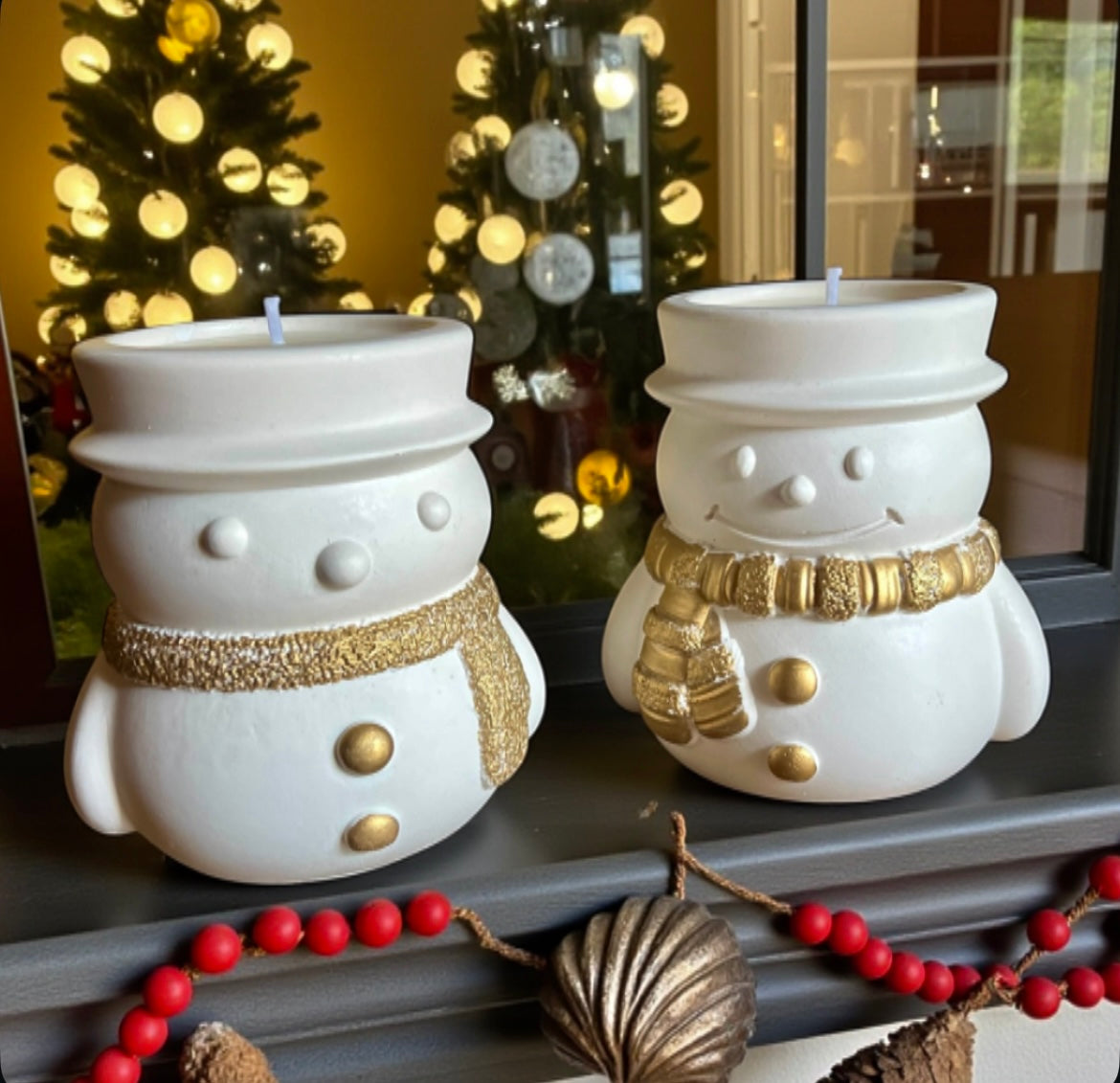 Snowman set (2 candles)