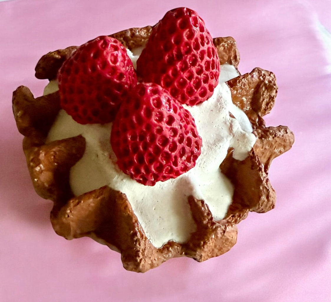 Strawberry waffle magnet