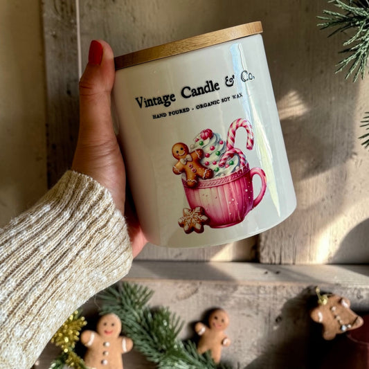 Sweet & Cute Christmas Candle with Wooden Lid
