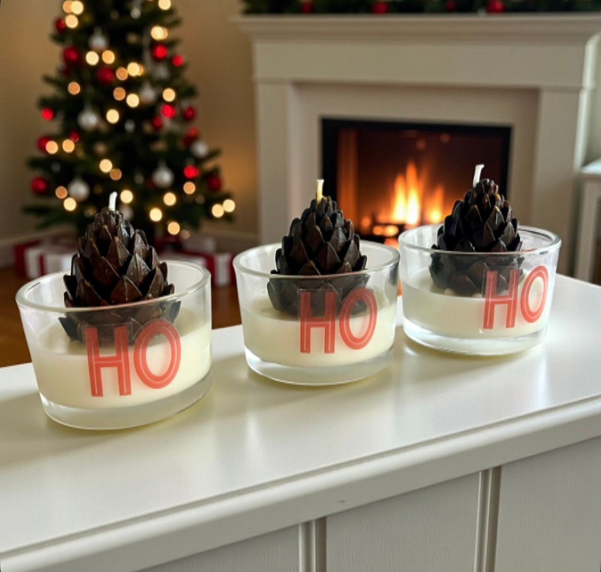 HO HO HO (set of 3 candles)