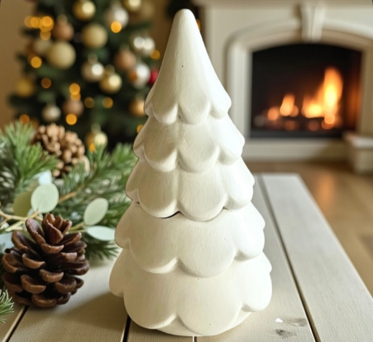 Handmade Christmas tree with lid