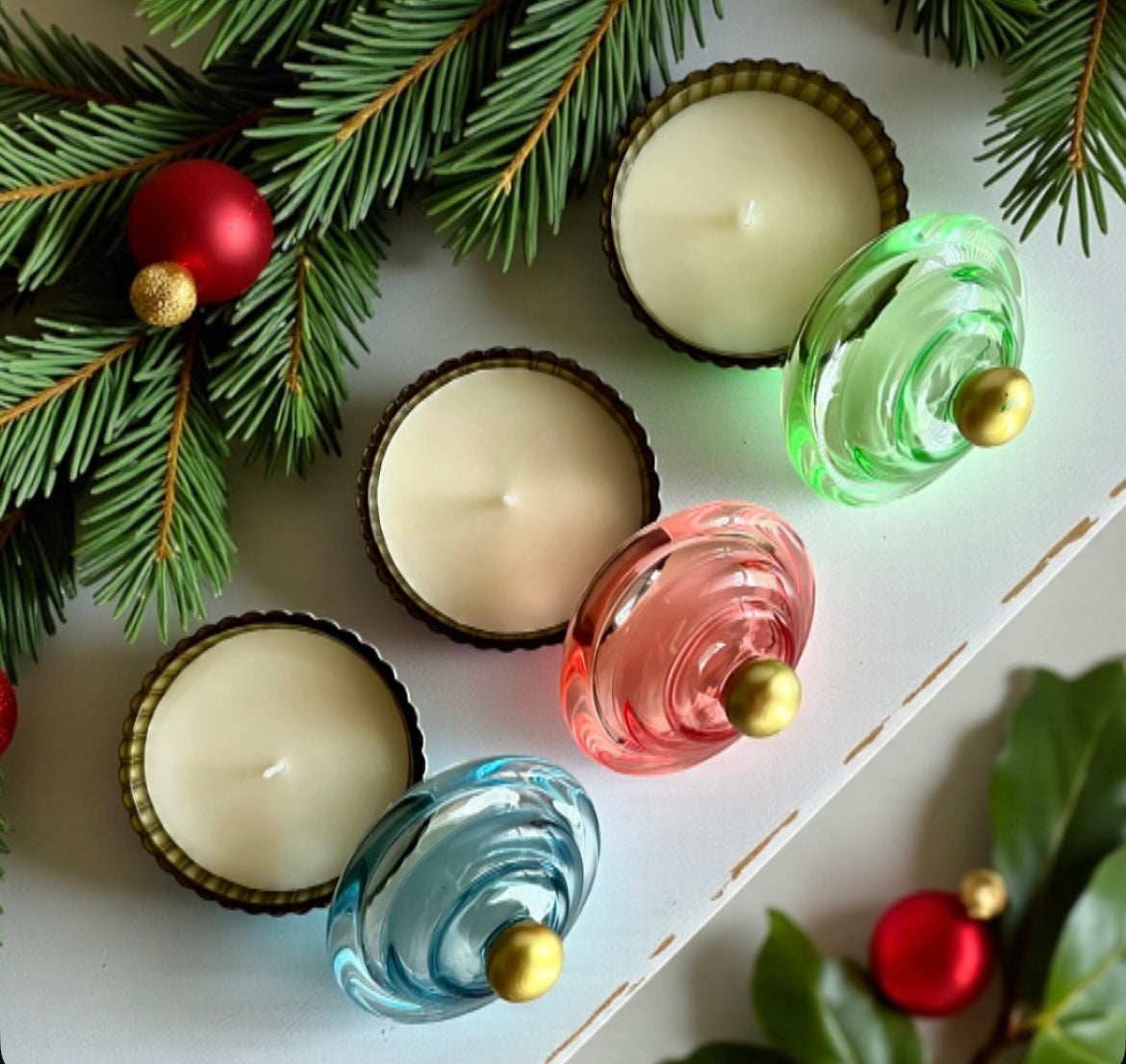 Glass cupcake set (3 candles)