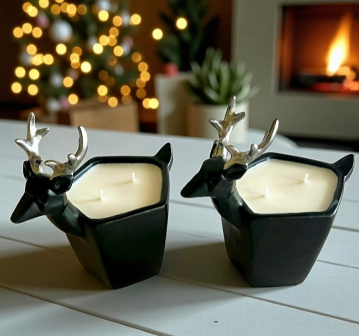 Black and silver deer