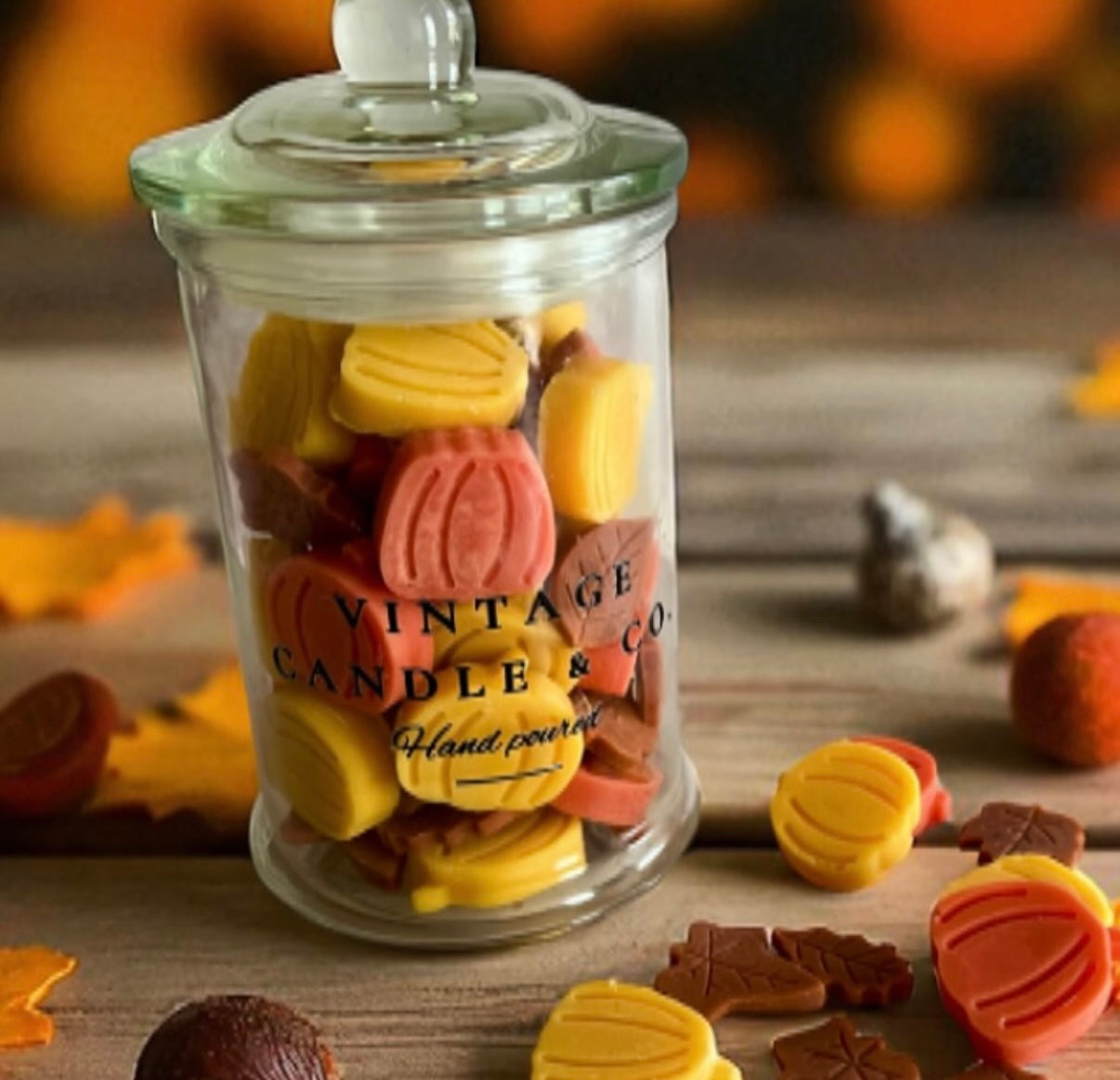 Fall wax melts in a jar