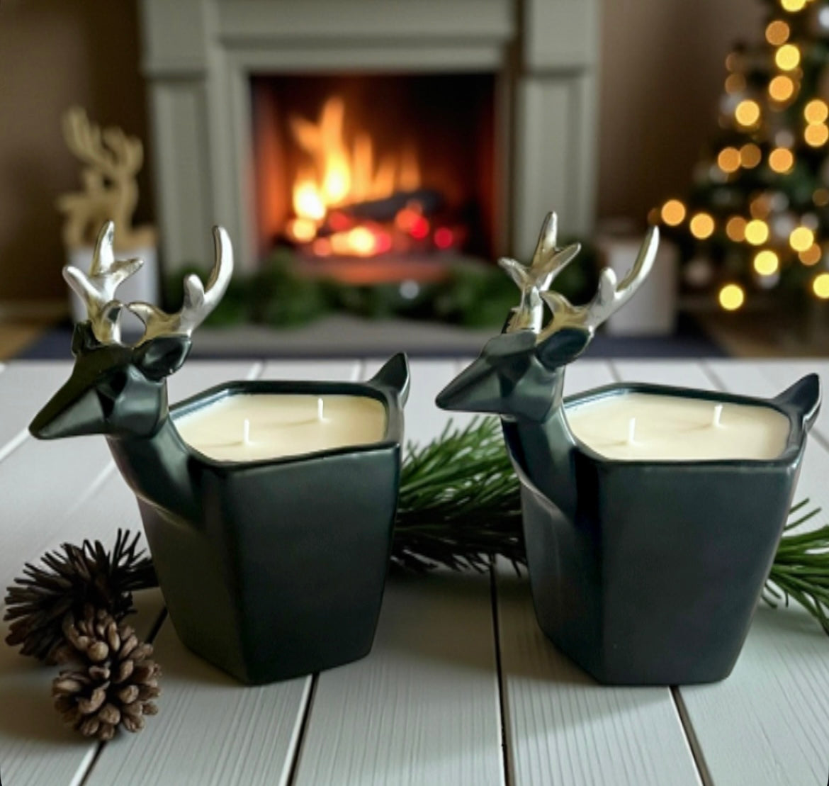 Black and silver deer