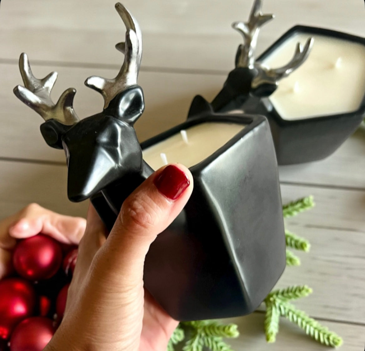 Black and silver deer