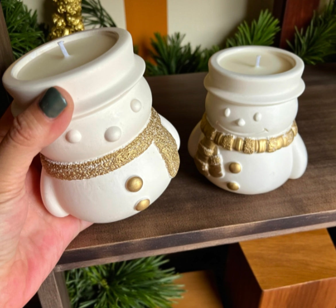 Snowman set (2 candles)