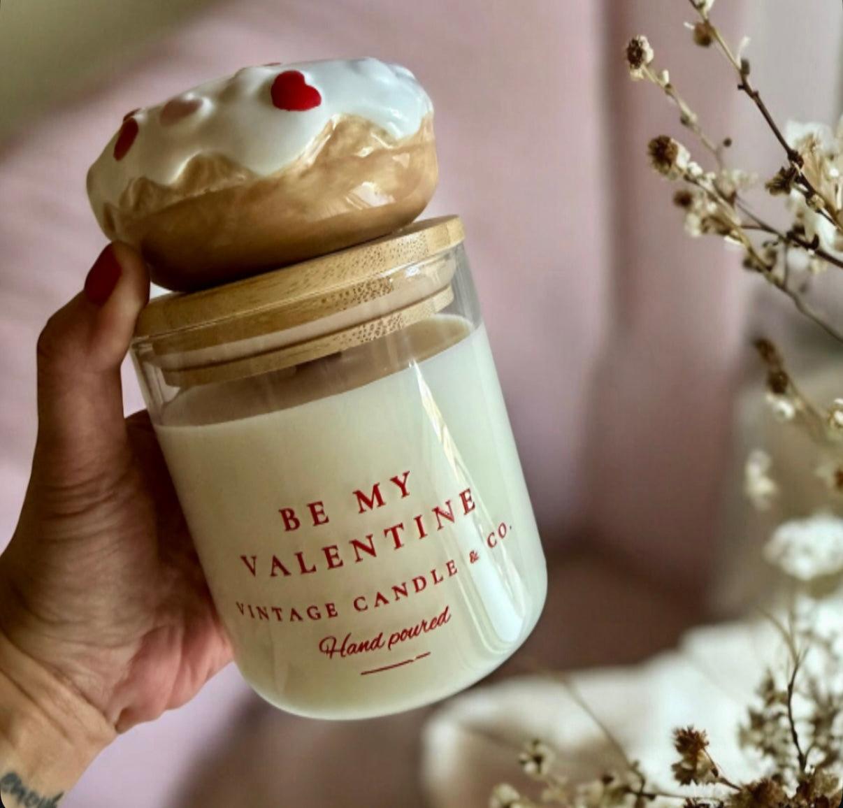 Valentine”s donut candle
