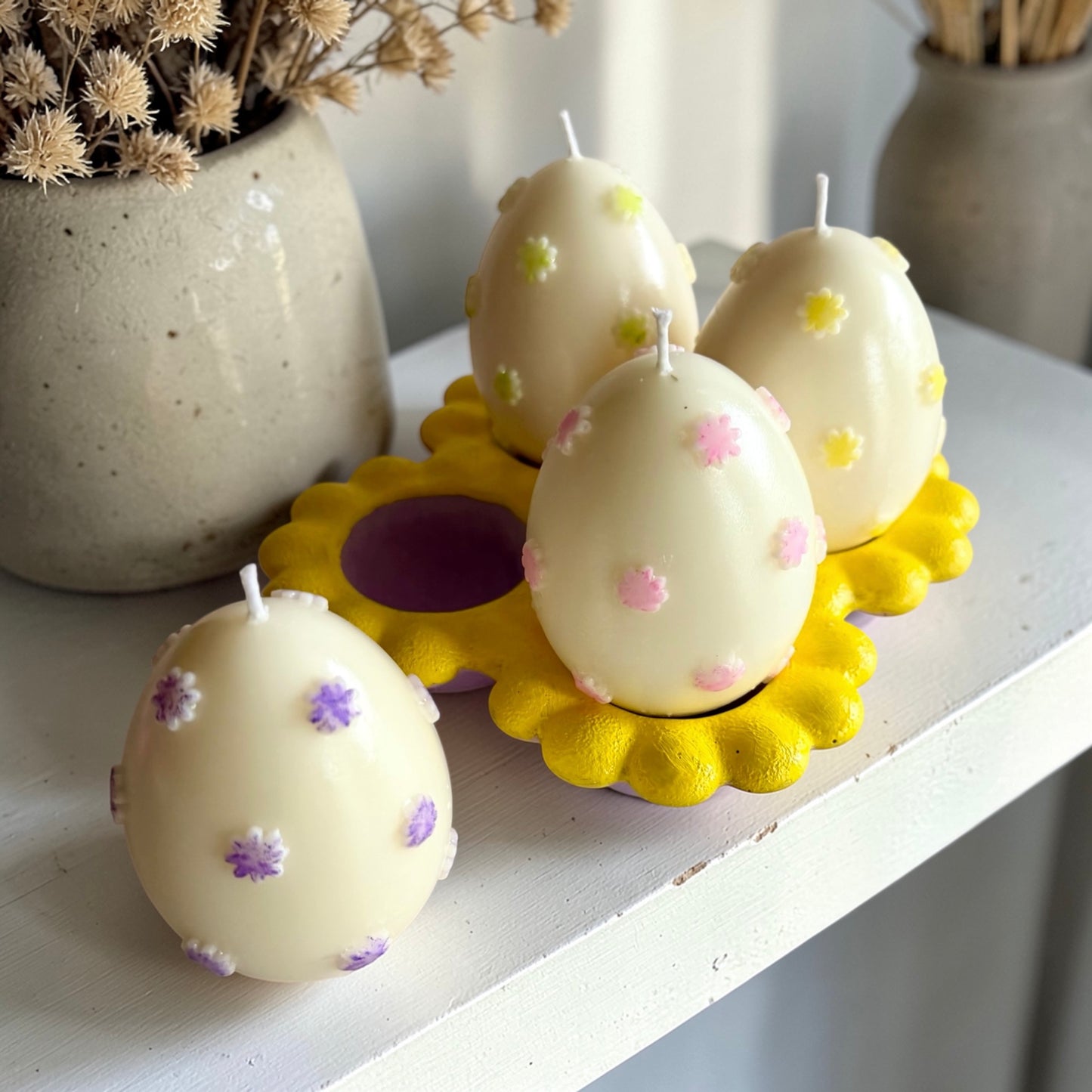 Egg Holder with 4 Candle Eggs