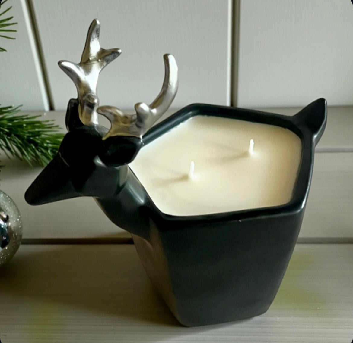 Black and silver deer