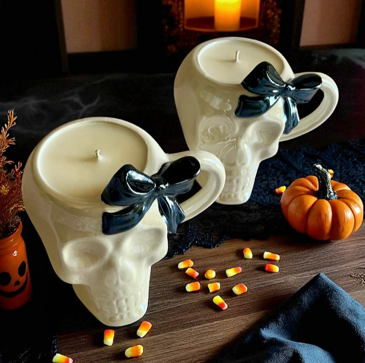Skull with ribbon