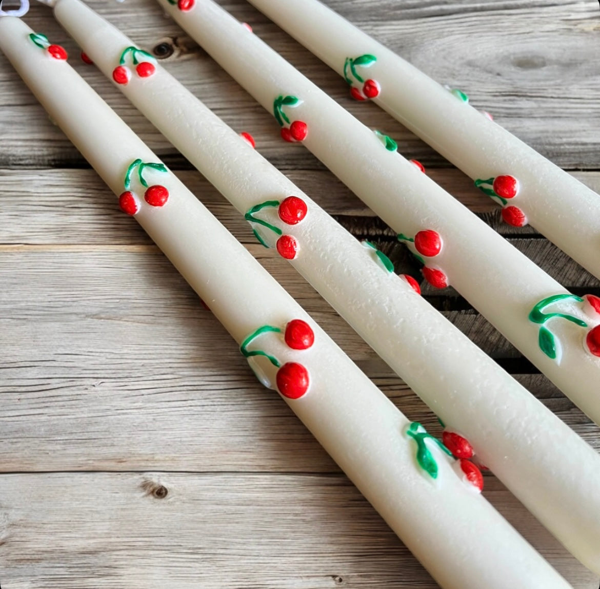 Taper cherry set of 4 candles