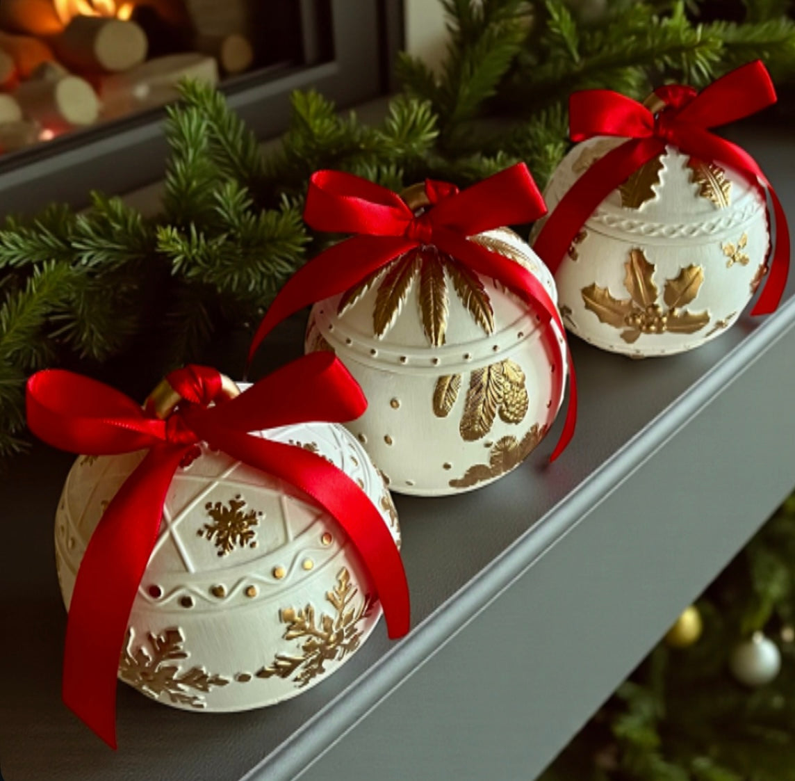 Christmas ornament with lid and red ribbon (price per candle)