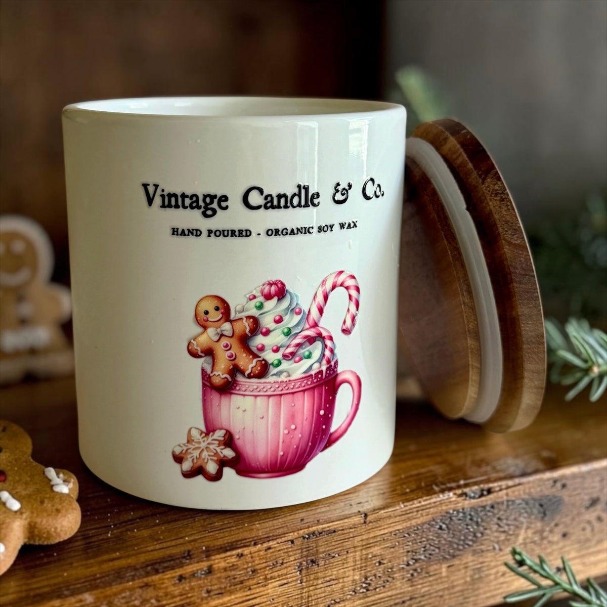 Sweet & Cute Christmas Candle with Wooden Lid