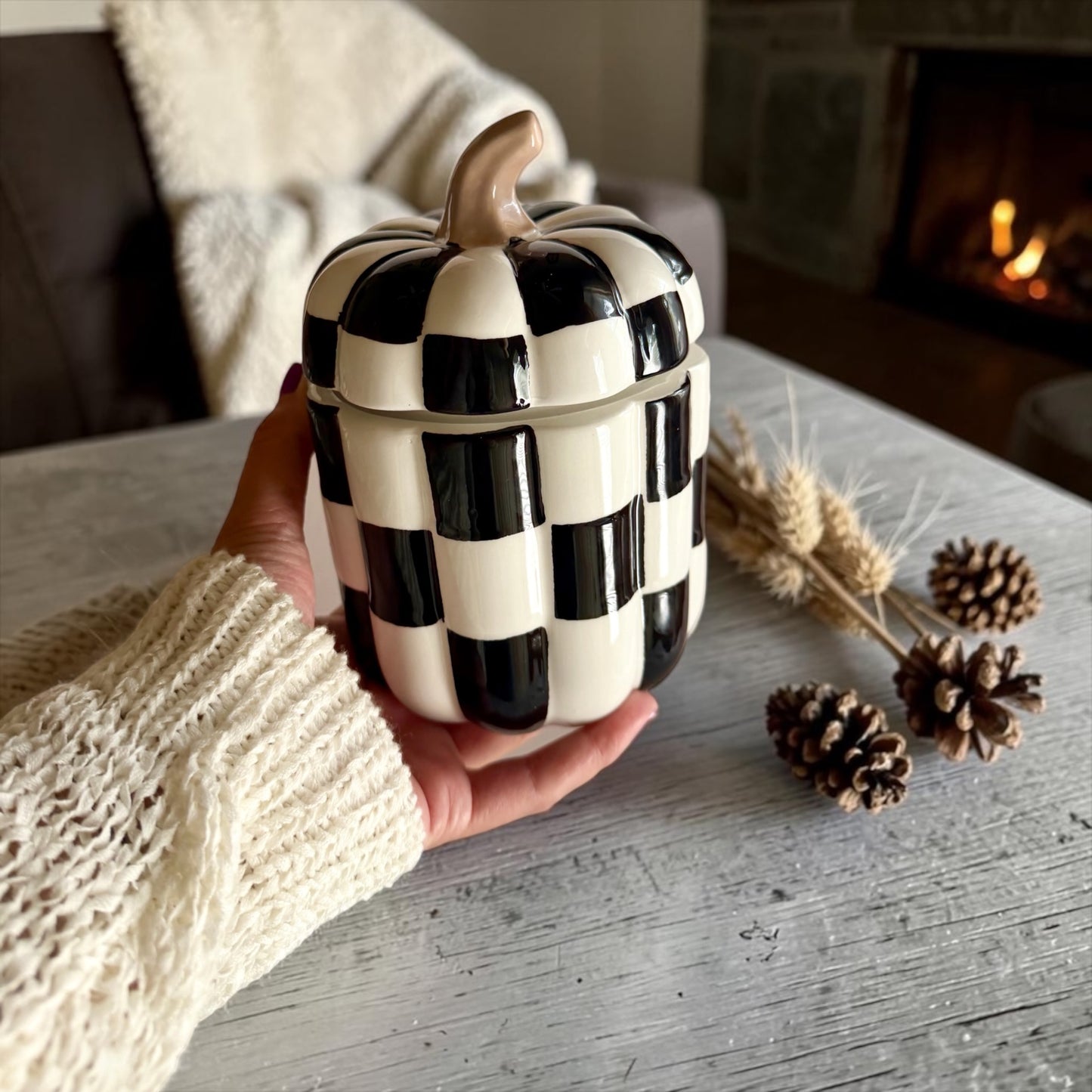Pumpkin with lid “Black and white”