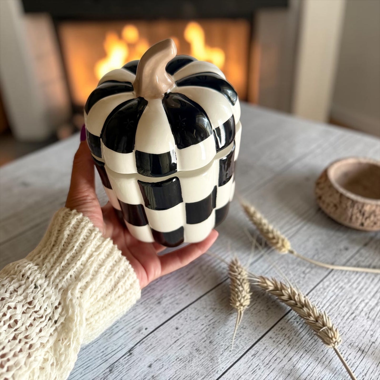 Pumpkin with lid “Black and white”
