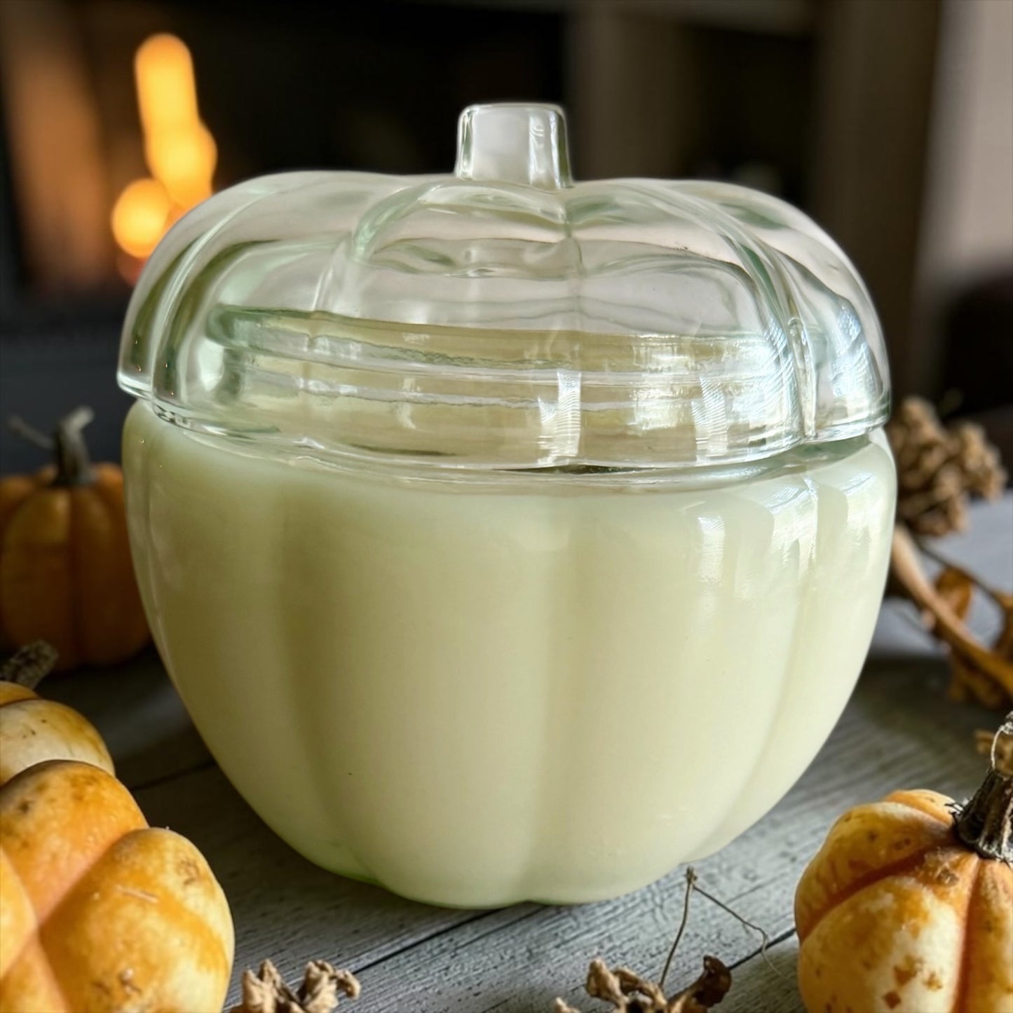 Large glass pumpkin with lid